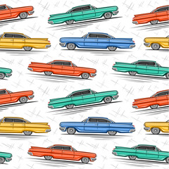 Vector American Car seamless pattern