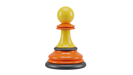 Yellow and Orange Chess Pawn
