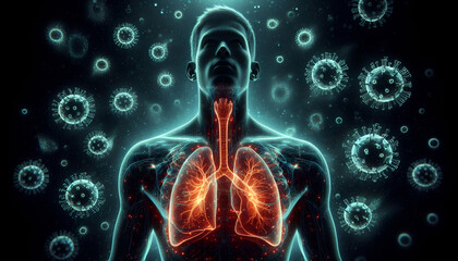 3D illustration of the human body viruses