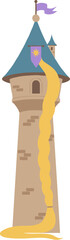 Cartoon Fairytale Tower with Long Braid Illustration for Children Storybook © Robet