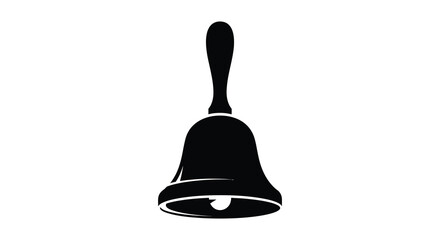 A striking black silhouette of a classic handbell providing a simple yet elegant visual representation silhouette