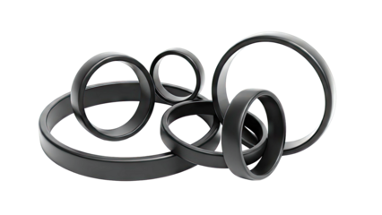 Abstract black interlocking rings