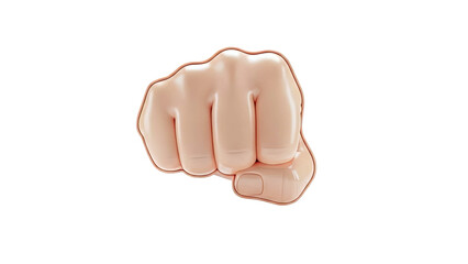 Cartoon Fist Punch Emoji on White Background