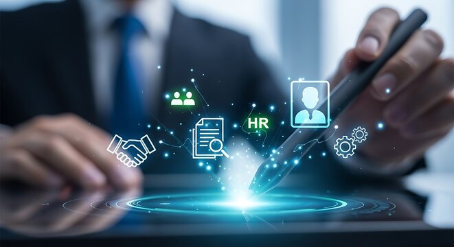 Human resources technology concept a modern approach to talent management and recruitment