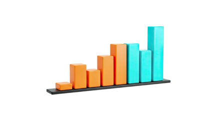 3D Bar Chart Showing Growth
