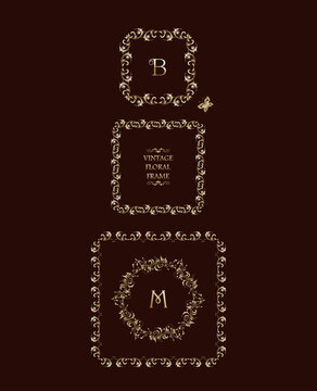 Luxury classic floral gold vertical frames collection