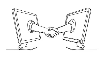Handshake between two computer monitors