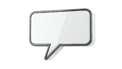 Blank Speech Bubble with Metallic Border