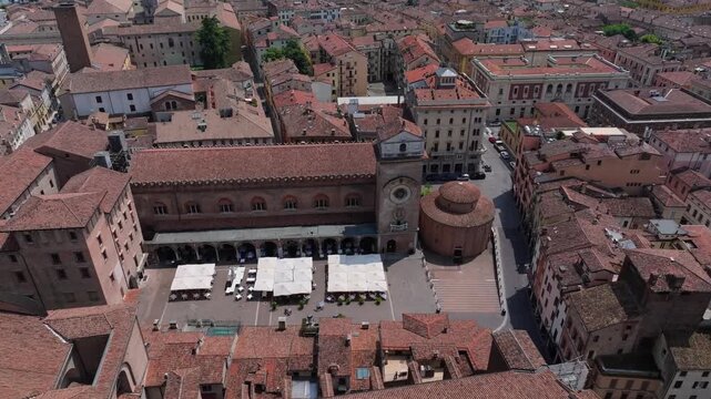rustic Mantua Italy and the Piazza delle Erbe home of events and dining in the tourism season