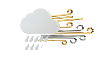 Stylized 3D Cloud with Rain and Wind