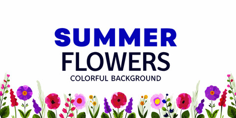 Summer flowers and a colorful background design for seasonal promotions