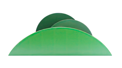 Green curved abstract sculpture