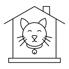 Home cat outline icon