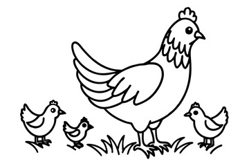 Fototapeta premium vector illustration of a chicken