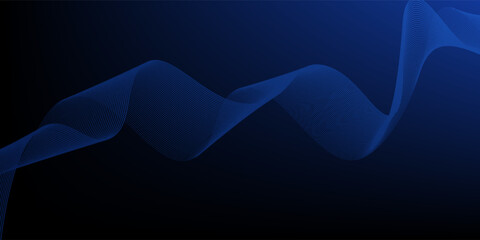 Glowing blue abstract wave on dark, shiny motion, magic space light. Techno abstract background © Aiksatas