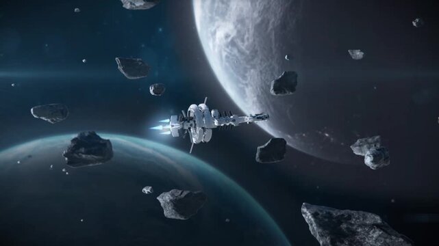 spaceship in space