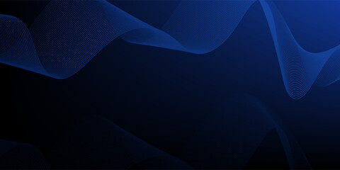 Glowing blue abstract wave on dark, shiny motion, magic space light. Techno abstract background © Aiksatas