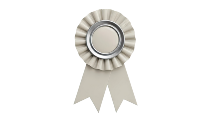 Plain Rosette Ribbon Badge with Silver Trim
