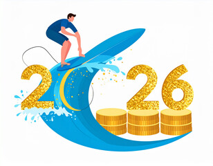 Surfer Gold Glitter Wavecrest(2026)