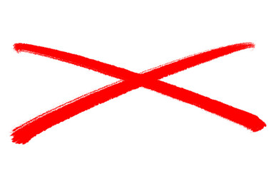 Hand Drawn Red Cross Mark &ndash; No, Cancel, Wrong Symbol Illustration