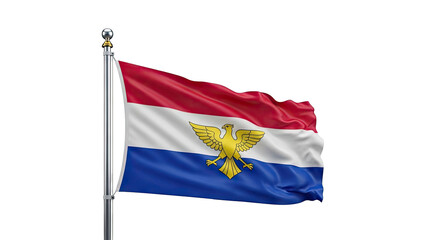 Naklejka premium Flag of the Netherlands on a flagpole
