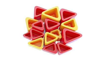 Pile of Red and Orange Triangular Shapes