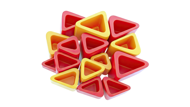 Pile of Red and Orange Triangular Shapes - Powered by Adobe