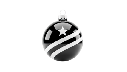 Black and White Star Christmas Ornament