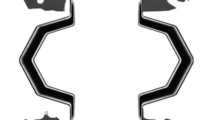 Abstract Black Geometric Shapes with White Accents