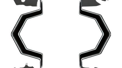 Abstract Black Geometric Shapes with White Accents