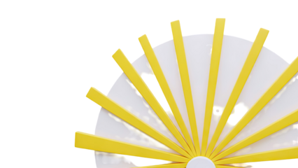 Abstract Yellow Fan Shape with White Background