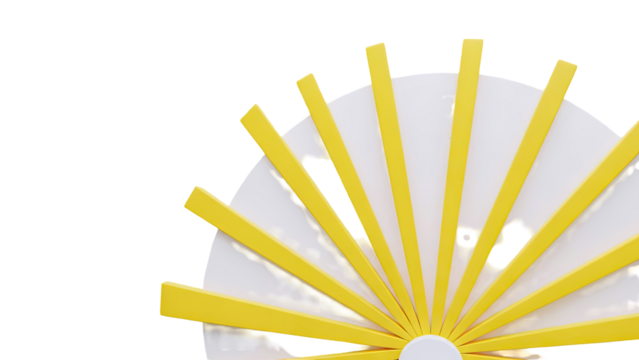 Abstract Yellow Fan Shape with White Background - Powered by Adobe