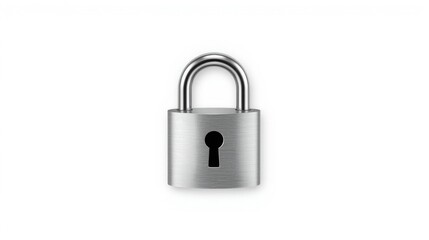 Naklejka premium A highly detailed illustration of a secure browsing padlock with a brushed metal finish and open shackle on a plain white background with security