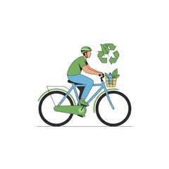 Obraz premium eco conscious bersepeda