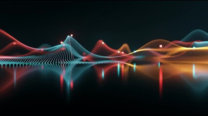 Burnout syndrome. Work stress. Emotional fatigue. Job overload. Psychological strain. Energy depletion. Coping mechanisms. Colorful abstract wave patterns with reflections on a dark background.