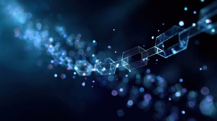 Futuristic Blockchain Network Connectivity Digital Chain Data Abstract Background.