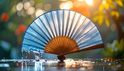 Traditional Hand Fan With Soft Light
