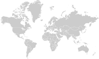 Obraz premium World map illustration blank political map with country borders clean vector graphic for global concepts and travel