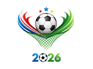 Obraz premium Logo football 2026 avec ailes colorées