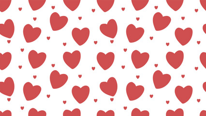 red heart seamless pattern on white background. wallpaper and wrapping paper decoration 