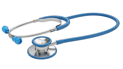 Blue stethoscope on white background isolated on a transparent background medical healthcare