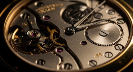 The watch mechanism reveals internal gears in a display of clockwork precision.