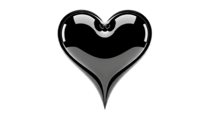 Glossy black heart shape
