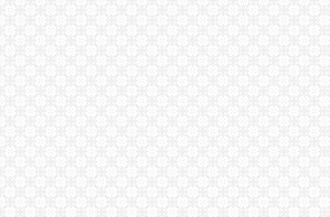 Classic white damask floral pattern background with elegant grey line art petal flourishes