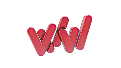Red 3D "WW" Logo Design on White Background