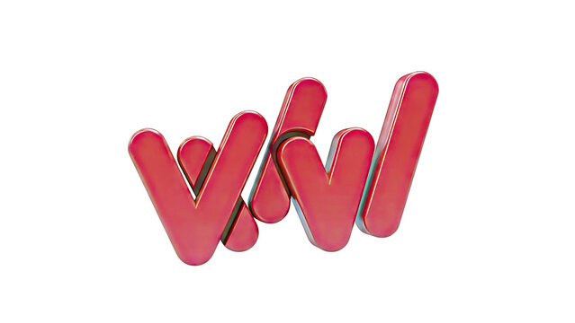 Red 3D "WW" Logo Design on White Background