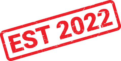 Distressed Red EST 2022 Rubber Stamp for Branding, Business, and Design Projects