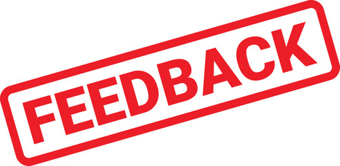 Red Feedback Stamp Clean White Background, Clear Communication, Business, Customer Service, and Information