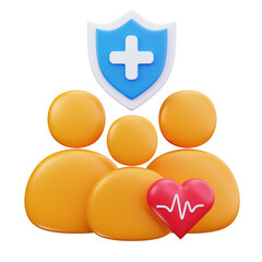Obraz premium 3D Family Health Insurance Protection Icon