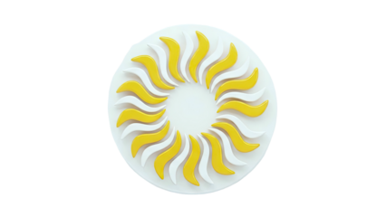 Abstract Sunburst with Yellow and White Waves